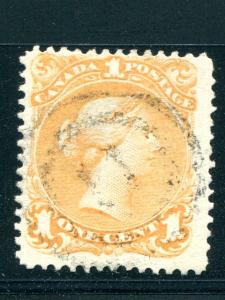 Canada #23  Used VF 2 Ring 11  Fredricton cancel   - Lakeshore Philatelics