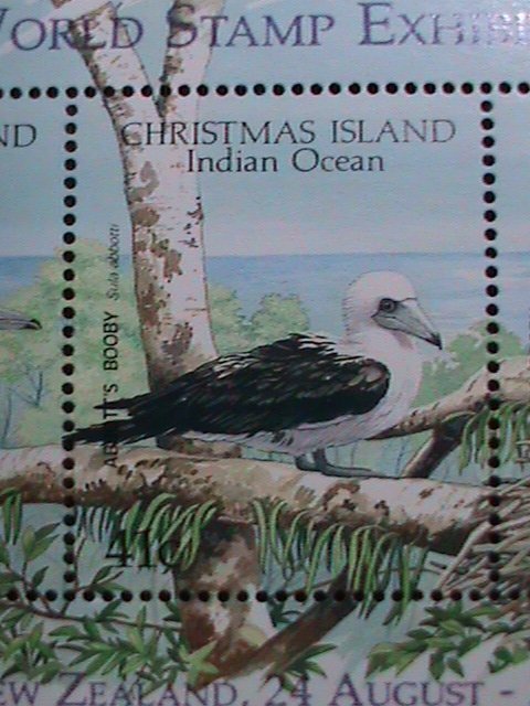 CHRISTMAS ISLAND-1990 SC# 274-WORLD STAMP EXHIBITION-LOVELY BIRDS-MNH- S/S VF