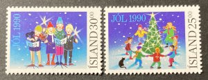 Iceland 1990 #716-7, Christmas, MNH.