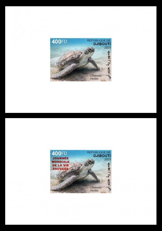 DJIBOUTI 2023 2X 8 PROOFS FROG TURTLE MONKEY MUSHROOMS OWL BEES BAT PANDEMIC MNH-