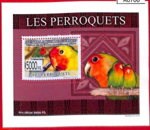 A0706 - GUINEE Guinea - ERROR  MISSPERF SHEET -    BIRDS Parrots   2009