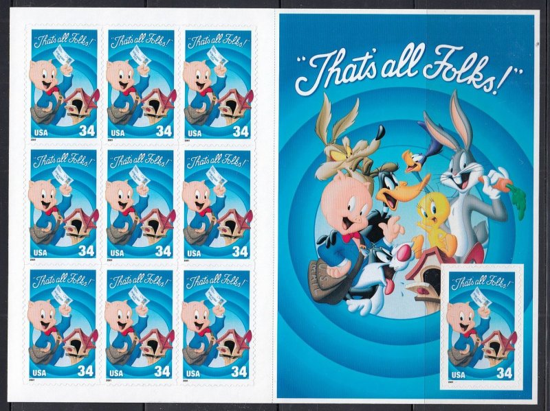 Scott 3534 MNH Pane - That's All Folks