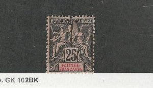 French Guinea, Postage Stamp, #10 Mint No Gum, 1892, JFZ
