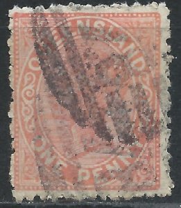 Queensland 1890 - 1d red - SG187 used
