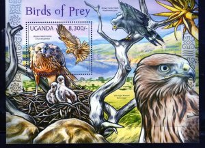 UGANDA #1943 2012 BIRDS OF PREY MINT VF NH O.G S/S