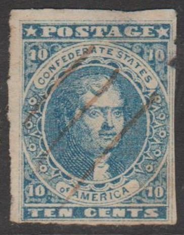 U.S. CSA Scott #2 Confederate States of America Stamp - Used Single