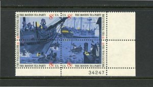 SCOTT  1480-83  BOSTON TEA PARTY  8¢  PLATE BLOCK  MNH  SHERWOOD STAMP