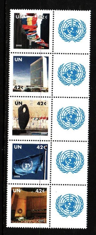 United Nations New York-Sc#958a- id8-unused NH set + labels-Flags-2008-