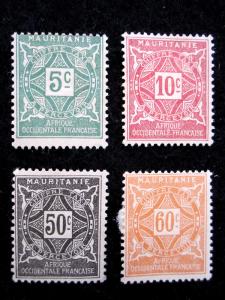 MAURITANIA - SCOTT# J1-J2,J6-J7 - MH - CAT VAL $38.50