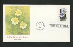 US FDC #2661 Wildflowers 1992 Fleetwood Cachet Montana MT White Mountain Avens