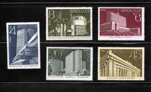 ARCHITECTURE = Theater Moscow = Set of 5 MNH Russia 1983 Sc 5208-12 Mi 5338-42