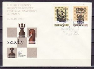 Poland, Scott cat. 2043-2044. International Chess Festival. First Day Cover. ^