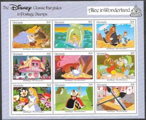 GRENADA -Disney Alice in Wonderland -VF NH 9 Stamps