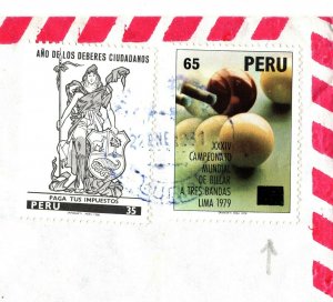 PERU Cover INFLATION SURCHARGE Franking Lurin Missionary 1981 {samwells}EB189