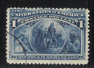 230 1c Used, F/VF Centering