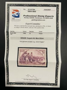 US stamp scott# 904 Kentucky 1942 mint OG NH MNH PSE cert Graded Superb 98 $90