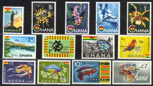 Ghana Sc# 216-226, C7-C8 MNH 1965 surcharged Definitives