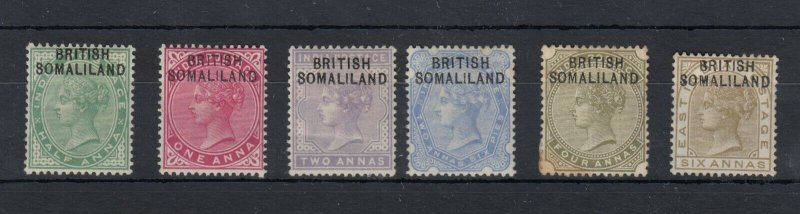 Somaliland QV 1903 Collection To 6 Annas SG1/7 MH JK884