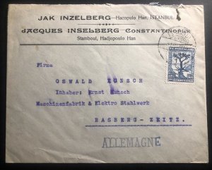 1931 Istanbul Turkey Commercial Cover To Rasberg Germany Judaica