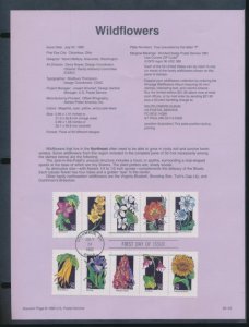 USPS 1992 SOUVENIR PAGE WILDFLOWERS (5) 2647-2696