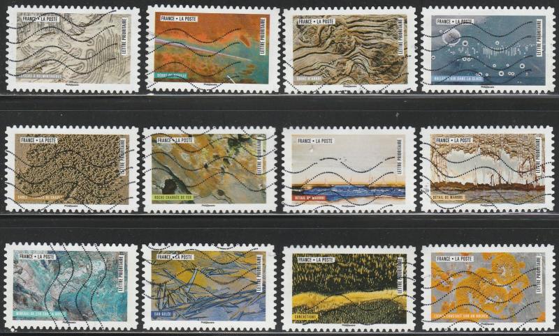 France, 2018 Used Set Of 12, Works Of Nature, From Kiloware