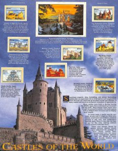 Postal Commemorative Society Stamp Panel MNH, Ghana, Castles of World