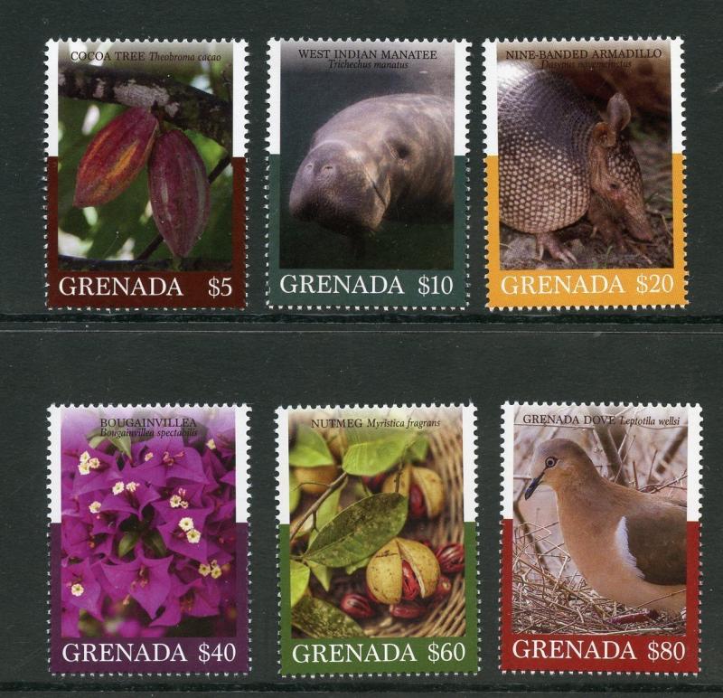 GRENADA 2018 INDIGENOUS PLANTS & WILDLIFE SET OF SIX HIGH VALUES  MINT NH