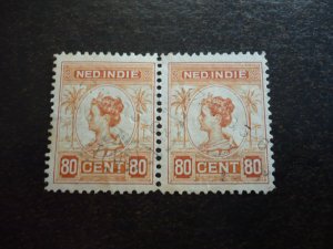 Stamps - Netherlands Indies - Scott# 133 - Used Pair of Stamps