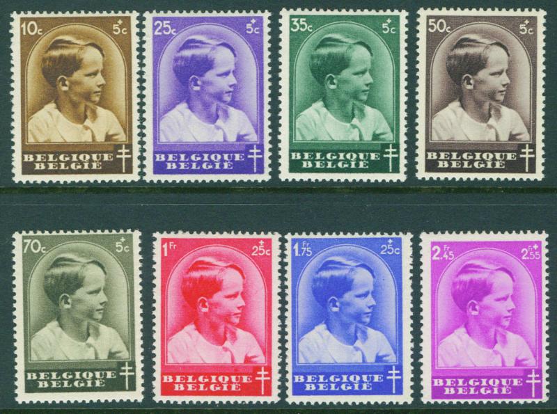 Belgium Scott B180-187 MH* 1936 semi postal set CV$9.55