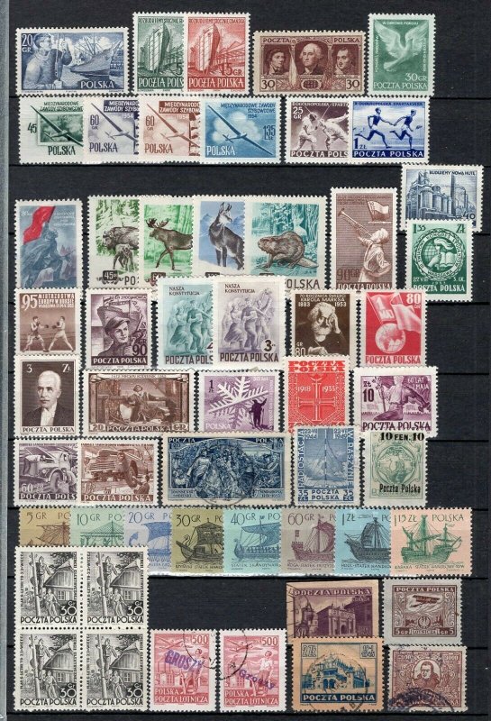 Poland Old Collection 269 Stamps Mint-Used With Better ECV$350 See Scans