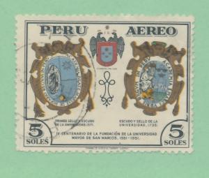  Peru 1951 Scott C114 used - 5s, Arms of the University