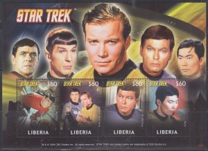 LIBERIA Sc# 2551-2 CPL MNH 2 SHEETS of 6 & 4  STAR TREK