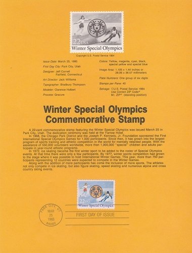 US SP691 Special Olympics Souvenir Page #2142