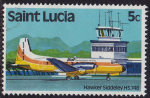 St. Lucia - 1980 - Scott #504 - used - Airplane Airport
