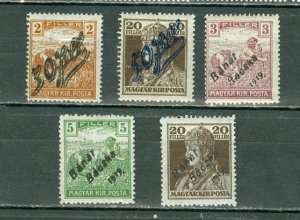 HUNGARY 1919 OCCUPATION #9N2/10N18 SELECTION of (5) MNH