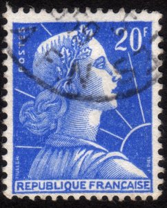 1957, France, 20Fr, Used, Sc 755