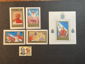 PHILIPPINES # 1506-1511-MINT/NEVER HINGED--5 STAMP RUN + SOUVENIR SHEET--1981