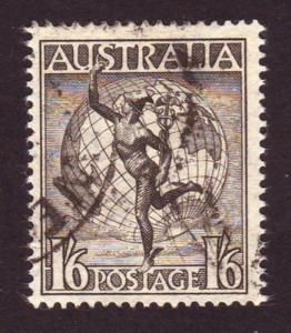 Australia 1949 Sc#C6, SG#223a 1/6d Hermes Airmail USED