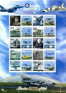 Isle of Man 2008 - Royal Air Force 90th Anniversary - Smilers sheet MNH