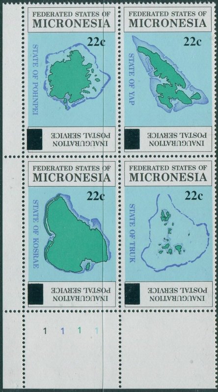 Micronesia 1986 SG51-54 Maps corner block set MNH