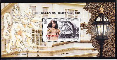 Tuvalu 1999 Queen Mother SS Specimen MNH