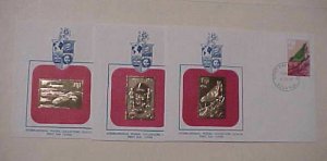 FIJI  3 DIFF. FDC GOLD FOIL CACHET UNADRESSED 1980-1983