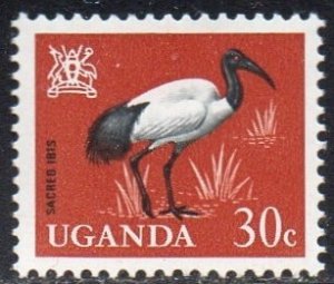 Uganda 101 - Mint-LH - 30c African Sacred Ibis (1965) (cv $2.00)