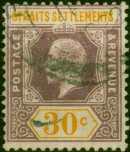 Straits Settlements 1921 50c Dull Purple & Orange SG235 Die I Fine Used (2)