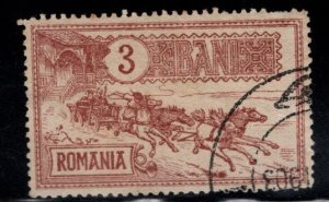 Romania Scott 159 Used 3b From 1903 Mail Coach set few blunt perfs at top.