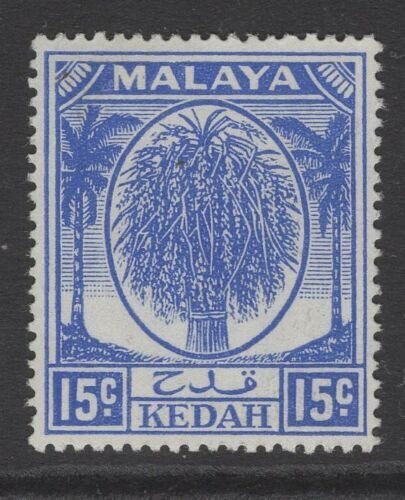 MALAYA KEDAH SG83 1950 15c ULTRAMARINE MTD MINT 