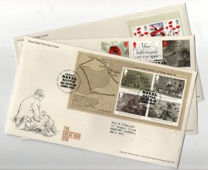 2016 The Great War 3 x FDC Set All Lyness St PMK WS33807