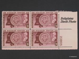 BOBPLATES #955 Mississippi Lower Right Plate Block 23803 F-VF NH SCV=$1