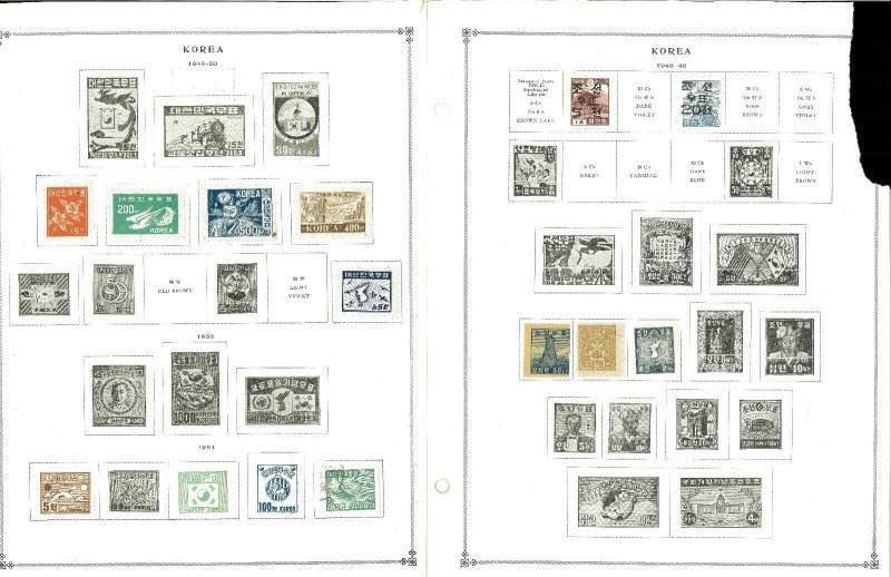 Korea (South) 1946-1973 M (mostly) & U Hinged on Scott International Pages