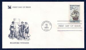 UNITED STATES FDC 20¢ Roanoke Voyages 1984 Readers Digest